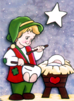 The little drummer at the Christmas nativity.
