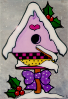 Snow covered birdhouse pattern.